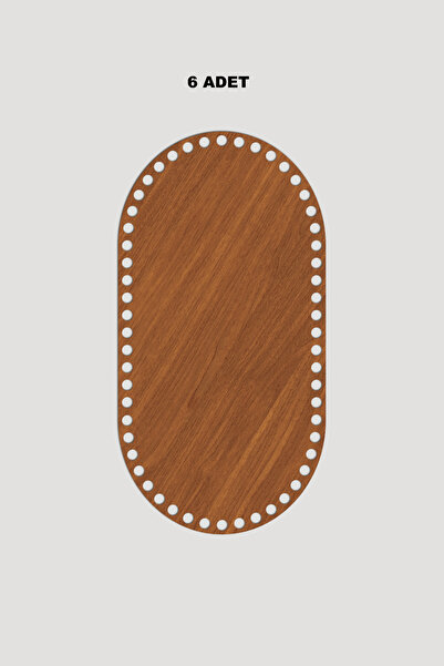 Lucena Дерев'яна прямокутна овальна кошикова підставка 17x33 см 6 штук горіх 3 мм