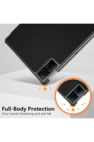 007 CooToly 11" Tablet Case for Xiaomi Redmi Pad SE — Slim PU Leather Tri-fold Smart Cover