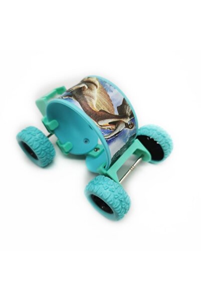 Vision XXI Brățară mini skateboard, patina dinozaur, mecanism de tragere înapoi, albastră, 16 cm, 3+ ani,