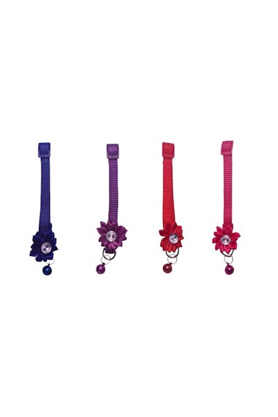 Vision XXI Set 4 buc zgardă multicoloră cu clopoțel și floare, Vision XXI, reglabilă 19-33 cm