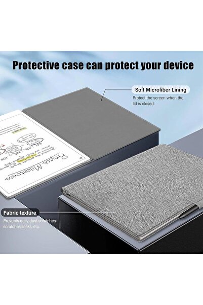 007 Trezalmyx Case for reMarkable Paper Pro 11.8" (2024) - Magnetic PU Leather, Auto Sleep/Wake, Grey