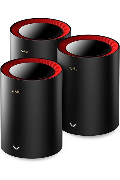 cudy AX3000 2.5G Whole Home Wi-Fi 6 Mesh System, Up to 7000 Sq.Ft., 2.5G WAN, Ethernet Backhaul, Wir