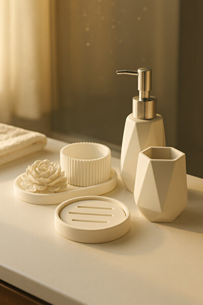 AKANART Studio 6-Piece Concrete Bathroom Set