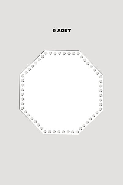 Lucena Ξύλινο Οκταγωνικό Καλάθι Δίσκος Βάσης 19x19 εκ. 6 Τεμάχια Λευκό 3mm