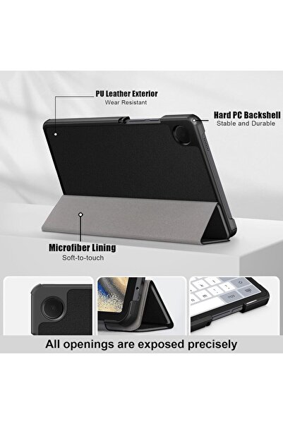 erorex حافظة تابلت لجهاز سامسونج جالاكسي تاب A9 مقاس 8.7 بوصة 2023، غطاء صلب من جلد البولي يوريثان فائق النحافة