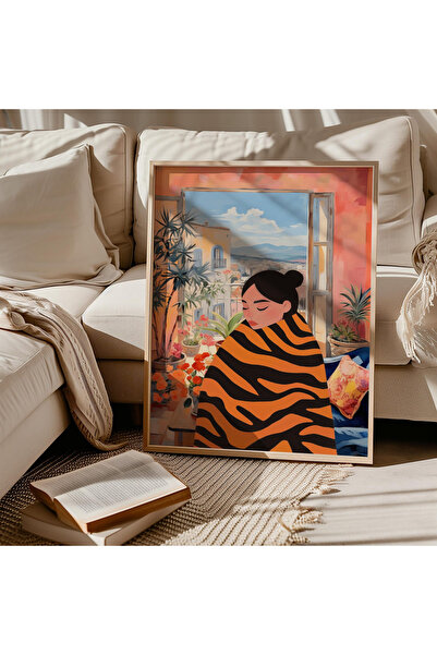 Tuba Decor Tablo dintr-o singură bucată cu rame din lemn pentru sufragerie, sufragerie, bucătărie