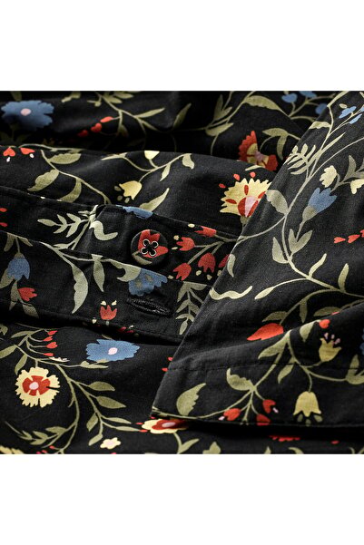 IKEA BRUDKRUSBÄR Duvet Cover and Pillowcase, Black Multicolour/Floral Pattern, 150 x 200/50 x 80 cm