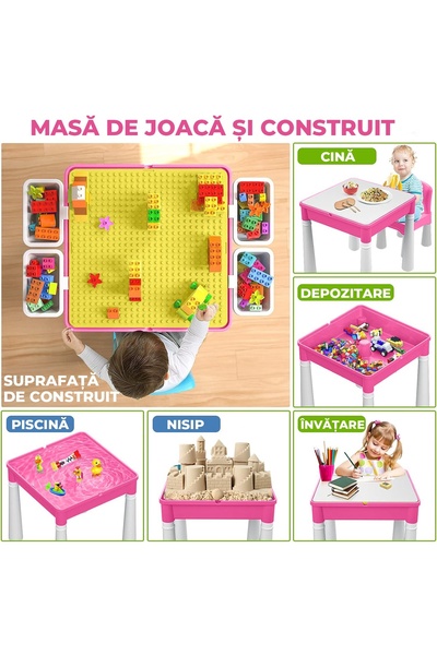 Pitikot Set Masa cu 2 Scaune pentru copii,pentru diferite activitati