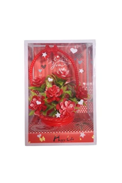 Vision XXI Ornament Buchet De Flori In Suport Rosu Model Cosulet Cu Fundita, ...