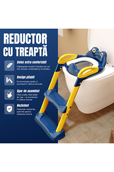 Pitikot Reductor WC copii Pitikot® cu scara si inaltator, Reglabil pe Inaltime, Pliabil si Portabil,