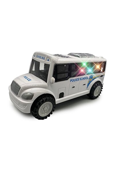 Vision XXI Toy school bus, 20 cm, Bump and Go mechanism, with lights and sounds, white, + 3 years