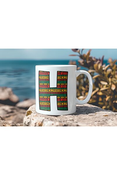Beramussa كوب بنمط عرقي على شكل حرف H - كوب قهوة وشاي على الطراز الأفريقي - ه...