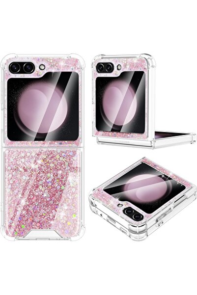 erorex For Samsung Galaxy Z Flip 6 Case Bling Glitter Sparkle Phone Cover，Four-Corner Shockproof For…