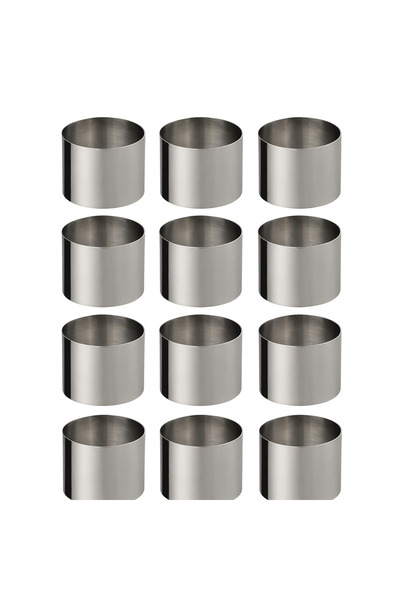 Gemi ticaret Stainless Round Cake Mold 6X5 12 Pieces