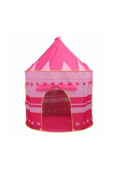 PROCART Castle tent, PROCART, polka dot and crown print, 105x135 cm, storage bag, pink