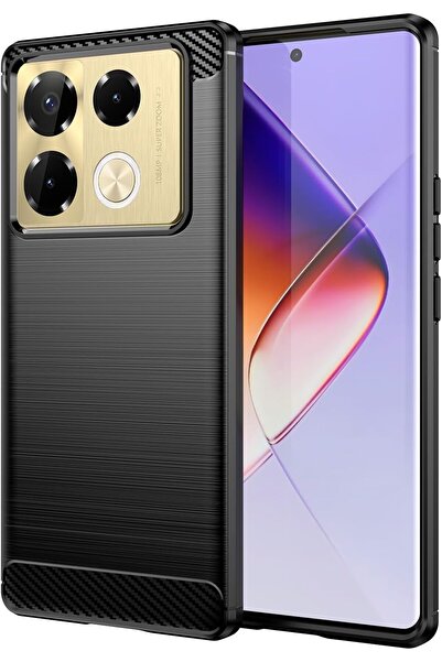 erorex Case Cover For Infinix Note 40 Pro+ 5G Carbon Fiber Brushed Texture Tpu Phone Case Black