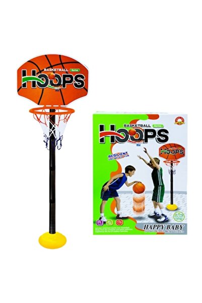 HOOPS Set de coș de baschet cu suport, minge de cauciuc de 8 cm, Vision XXI