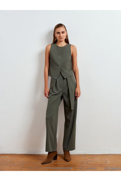 Dilvin 72189 Kemerli Pantolon-Çağla