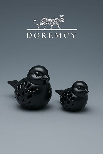 Doremcy 2’li Kuş Biblo Seti – Dekoratif Masaüstü ve Ev OfisSüs Eşyası Hediyelik (Büyük & Küçük Boy)