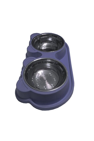 Vision XXI Bol dublu pentru animale de companie, Vision XXI, plastic+oțel, albastru, 38x19cm