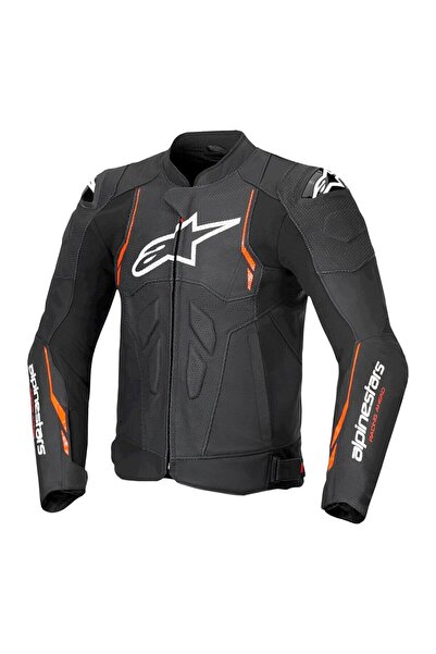 Alpinestars Dusk Airflow Korumalı Deri Motosiklet Montu Siyah Kırmızı
