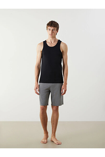 LC Waikiki Black U-Neck Combed Cotton Men's Athlete 2-Piece