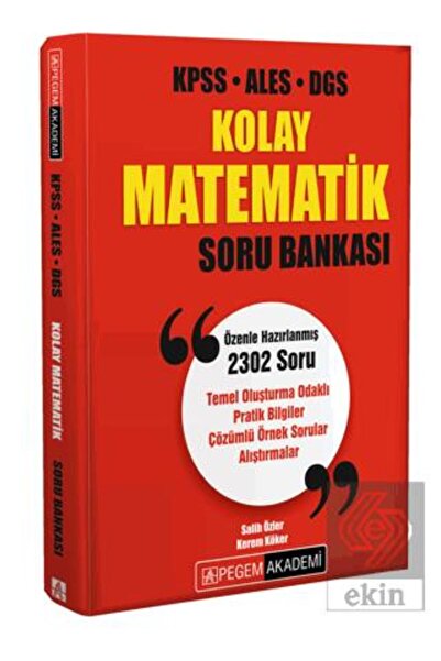 Pegem Akademi Yayıncılık Pegem KPSS ALES DGS Kolay Matematik Soru Bankası Ç