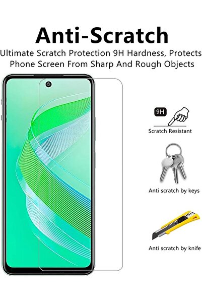 erorex 1+2Pcs Compatible For Infinix Smart 8 Case & Screen Protector