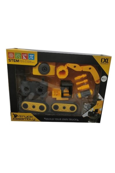 Vision XXI Jucărie de asamblare și dezasamblare cu șuruburi, excavator cu șen...