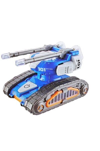 Vision XXI Tanc de jucărie 101 cu baterii, sunete, lumini, turelă mobilă, alb...