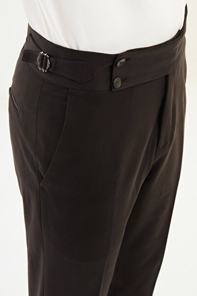Mcr Straight Super Slim Fit Belt Detailed Buckle Men's Trousers Brown - 38339.25K