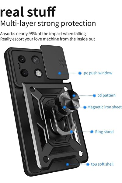 erorex 1+2 For Infinix Note 40 Pro 5G Case With Screen Protector, Built-In Sliding Camera Cover And…