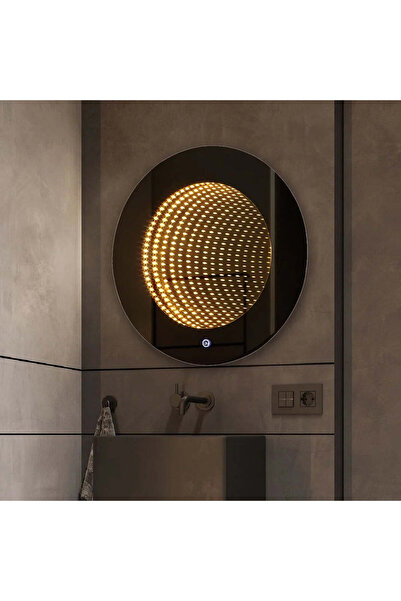 Smack Oglindă LED tactilă, 3 tipuri de lumină, ramă neagră, 60 cm, J183F-60