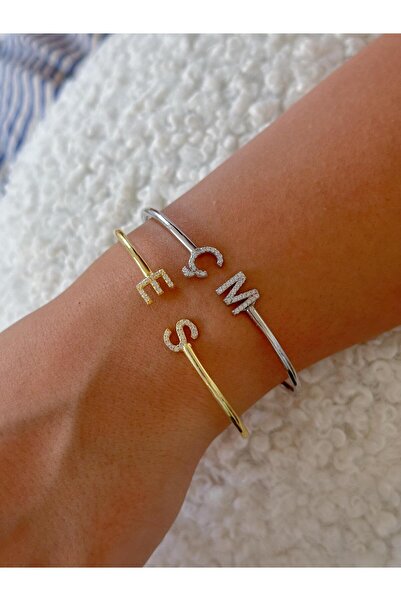 İncikcincik İki Harfli Bileklik - 925 Ayar Gümüş