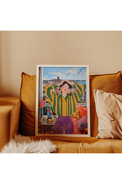 Tuba Decor Tablo dintr-o singură bucată cu rame din lemn pentru sufragerie, sufragerie, bucătărie