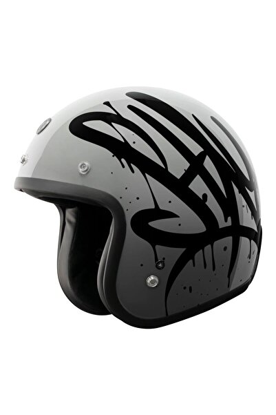 TORC T-50 Del Mar Wild One Açık Motosiklet Kaskı Gri Siyah