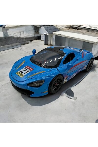 Vision XXI Metal Model Car, McLaren 720S GT3, Blue, Scale 1:24