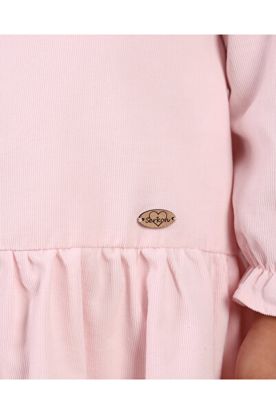 Serkon BABY Gemici Yaka Kadife Kız Bebek Elbise