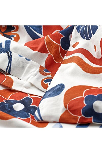 IKEA KANONVISKA Duvet cover and pillowcase, white multicolour/floral pattern, 150 x 200/50 x 80 cm