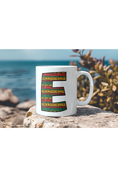 Beramussa كوب بنمط عرقي على شكل حرف E - كوب شاي وقهوة على الطراز الأفريقي - ه...