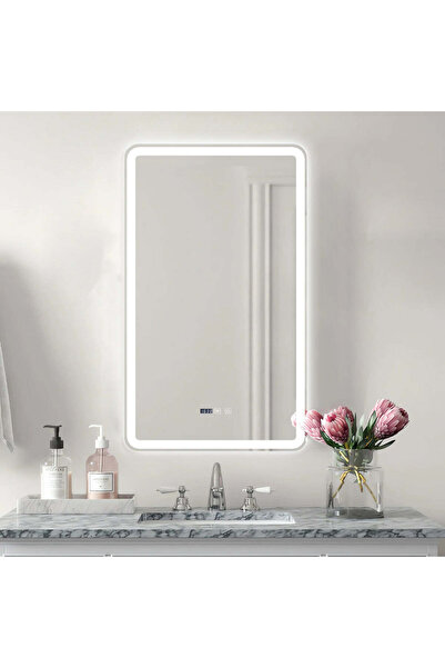 Smack Oglindă LED și tactilă, cu funcție de dezaburire și ceas, 3 tipuri de l...