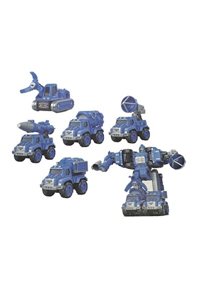 Vision XXI Set 5 masini, OuterSpace, se combina intr-un robot, albastru, 9 cm, + 3 ani