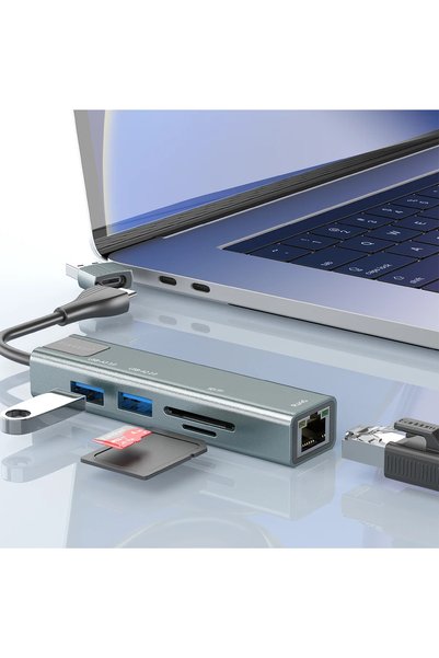 Earldom Hub24 6-Port Multiplier Usb-C Hub -