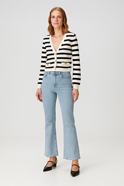 HAKKE High Waist Spanish Leg Jean Pants