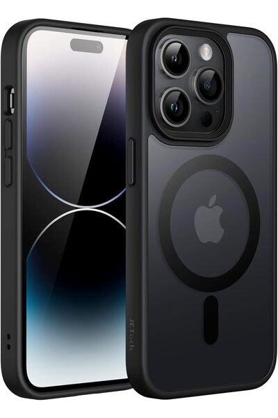 JETech جراب مغناطيسي لهاتف iPhone 14 Pro مقاس 6.1 بوصة (MagSafe) بظهر شفاف غي...