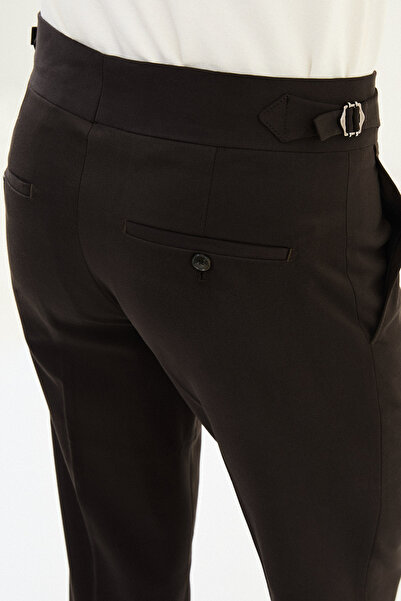 Mcr Straight Super Slim Fit Belt Detailed Buckle Men's Trousers Brown - 38339.25K