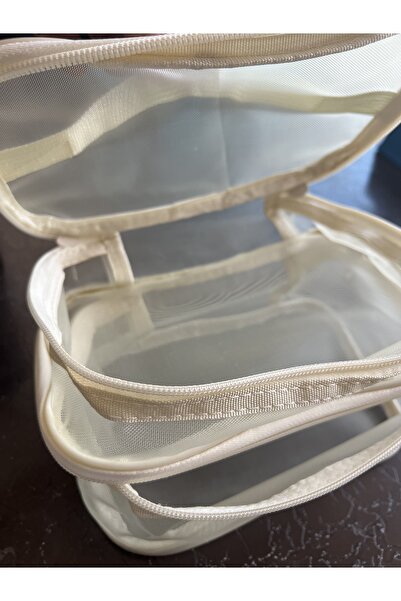 Marmara Double Layer Mesh Organizer Cosmetic Makeup Bag Women and Teen Girls