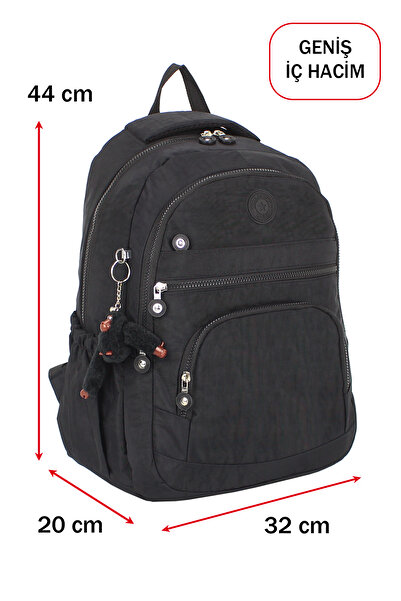 Dada Black School Bag with Side Pockets and Multiple Compartments