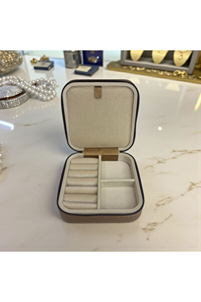 Moda fiesta صندوق تخزين مجوهرات منظم مقاس متوسط (15×15) حقيبة مجوهرات للسفر ح...