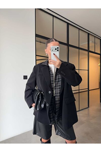 BB Bensu Buyruk JACHETĂ BLAZER NEGRĂ OVERSIZE